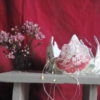 couronne décorative en tissu recyclé, diamètre 20 cms, hauteur 15 cms, pour un décor princier dans votre intérieur