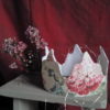 couronne décorative en tissu recyclé, diamètre 20 cms, hauteur 15 cms, pour un décor princier dans votre intérieur