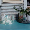 Couronne décorative en tissu recyclé, diamètre 20 cms, hauteur 15 cm, pour un décor princier dans votre intérieur